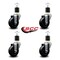 Service Caster 3.5'' Soft Rubber Wheel Swivel 1-7/8'' Expanding Stem Caster Set, 4PK SCC-EX20S3514-SRS-178-4 - alternate 4